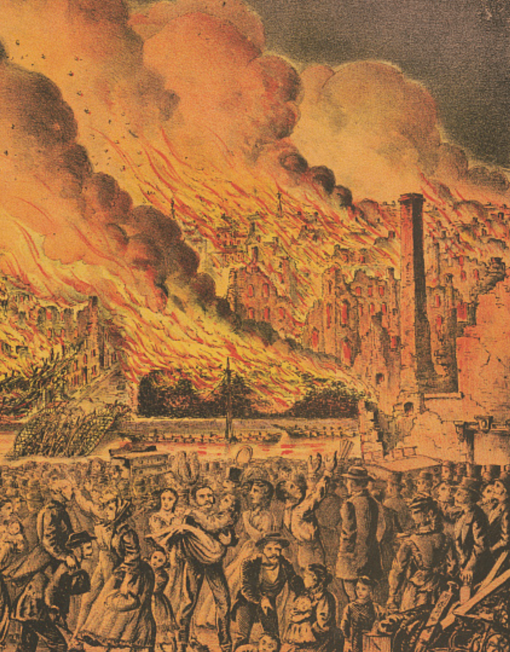 The Great Fire of Chicago from West Side © Library of Congress
