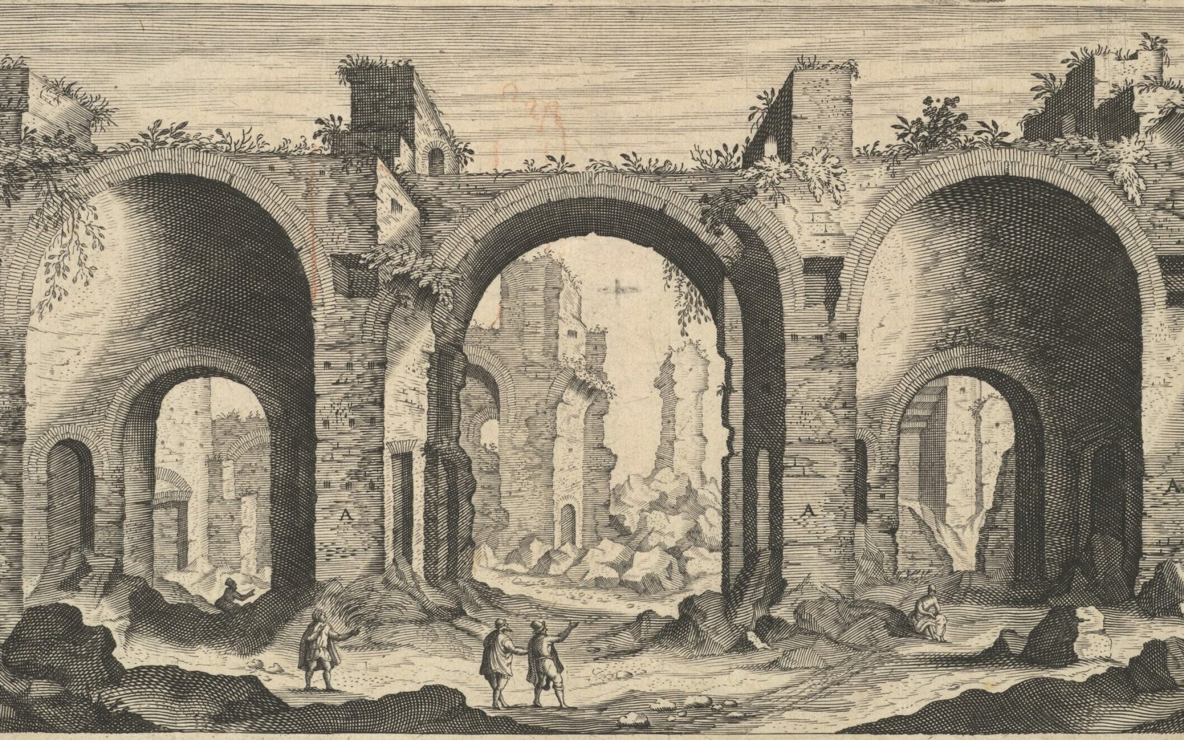 Baths of Caracalla by Aegidius Sadeler II, from Vestigi della antichità di Roma, Tivoli, Pozzvolo et altri luochi, 1606